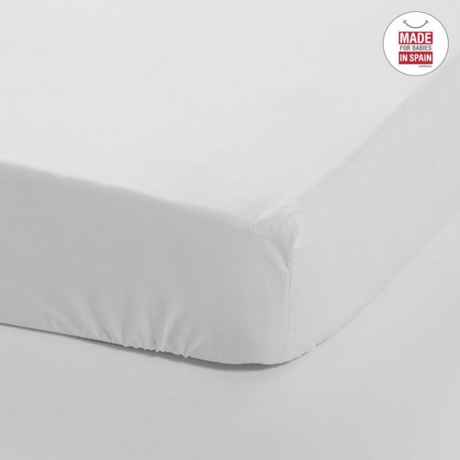 Drap inférieur réglable (lit 60) 60X120 cm lisse et blanc CAMBRASS - 2