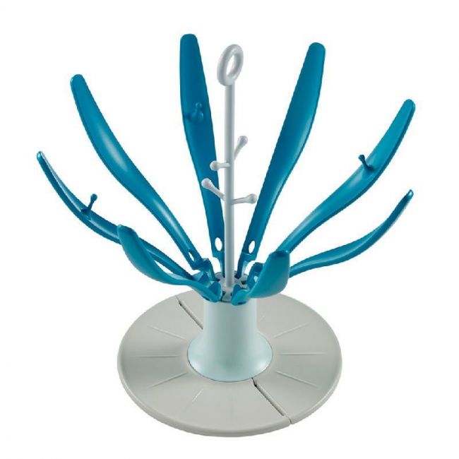 Flaschenabtropfgestell Faltbar Blume Night Blue