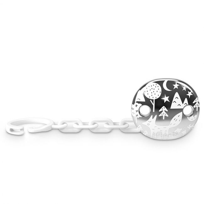 Schnullerclip Schmuck Fuchs Grau 0+M