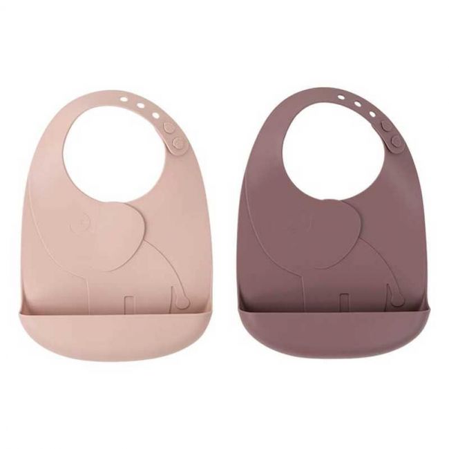 Pack 2 Lätzchen Peekaboo Elphee Rosa