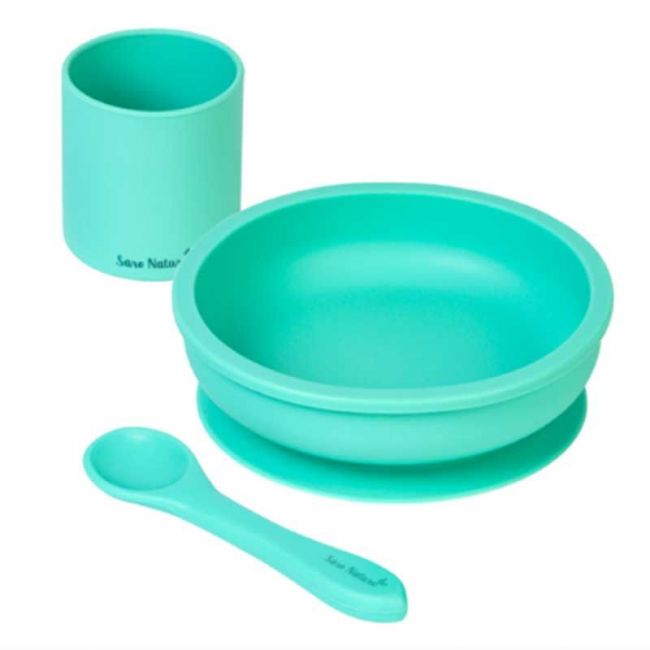 Set di Alimentazione in Silicone da 3 Pezzi Menta