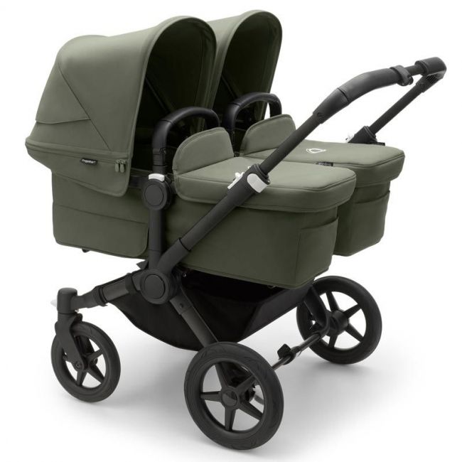 Bugaboo Donkey 5 Twin Komplett Schwarz/Grün-Wald.
