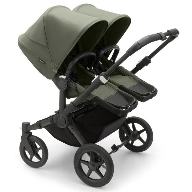 Bugaboo Donkey 5 Twin Komplett Schwarz/Grün-Wald.