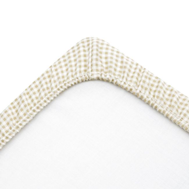 Lenzuolo per mini culla Pack 2 pezzi 50X82X10 cm Vichy10 Beige