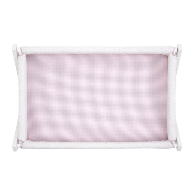 Lenzuolo per mini culla, confezione da 2 pezzi, 50x82x10 cm, Vichy10 Rosa.
