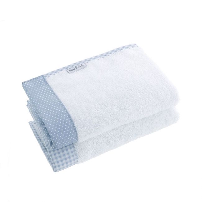 Gioco di 2 asciugamani Vichy10 Celeste 25X35X1 cm.