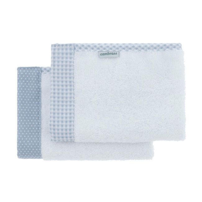 Gioco di 2 asciugamani Vichy10 Celeste 25X35X1 cm.