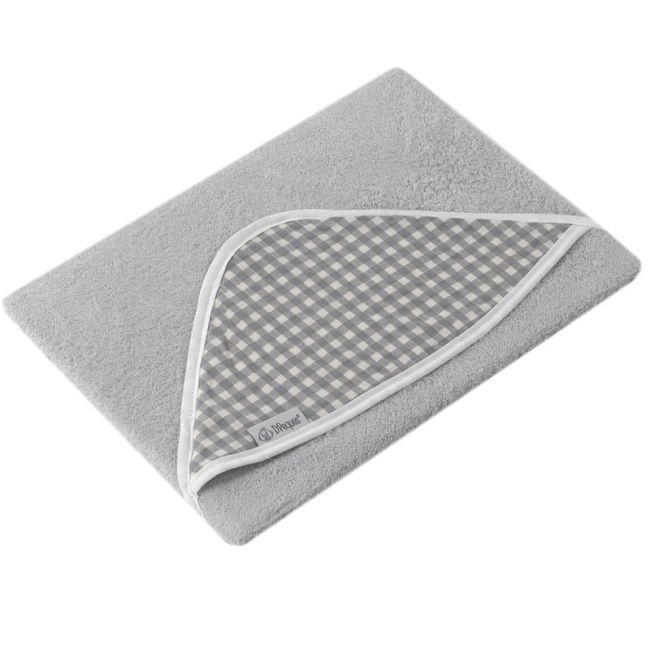 Couche de bain en bambou 80x80cm Gris Vichy