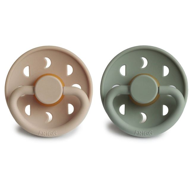 Pacco di 2 ciucci Block in lattice Fase lunare Croissant/Sage 6+