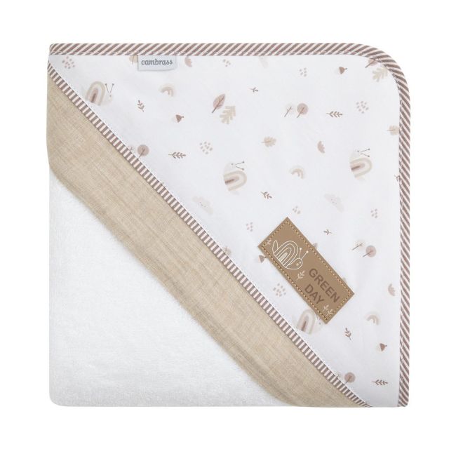 Asciugamano per neonati 100x100x1 cm Greeny Beige