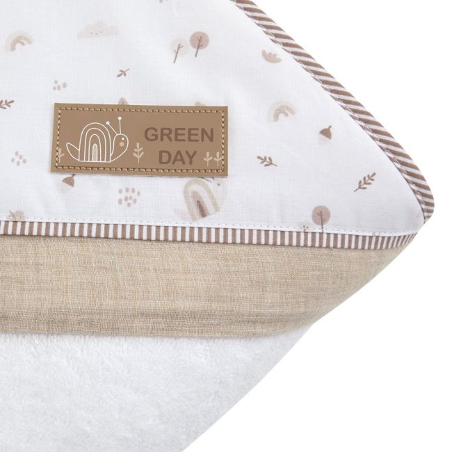 Asciugamano per neonati 100x100x1 cm Greeny Beige