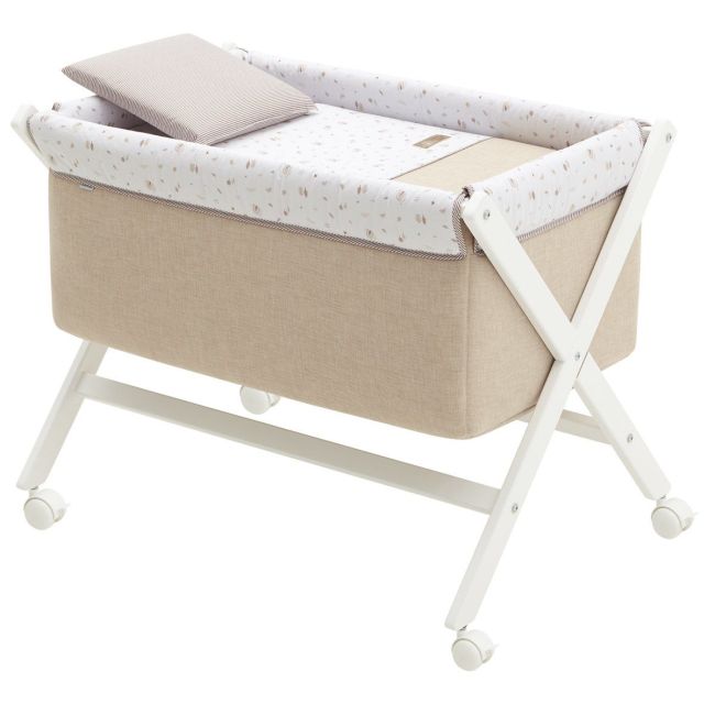 Berceau pliant en bois Greeny beige/blanc 55X87X74 cm