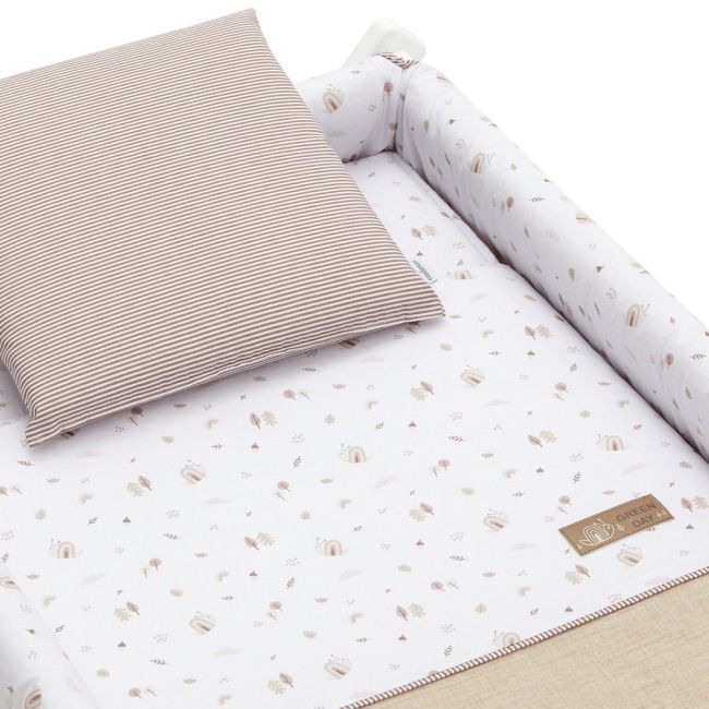 Berceau pliant en bois Greeny beige/blanc 55X87X74 cm