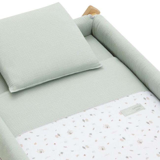 Berceau pliant en bois Greeny vert/naturel 55X87X74 cm