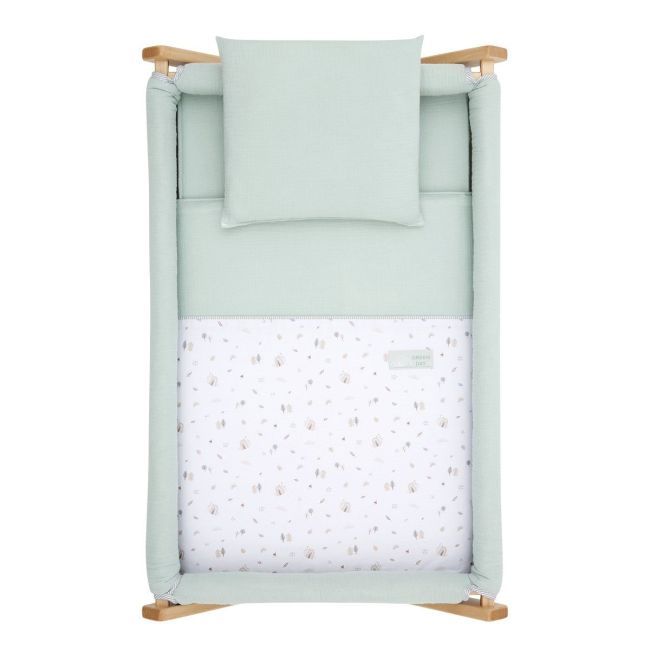 Berceau pliant en bois Greeny vert/naturel 55X87X74 cm