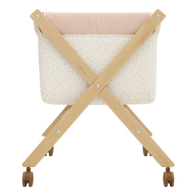 Culla a forbice in legno Magia Rosa/Naturale 55X87X74 cm