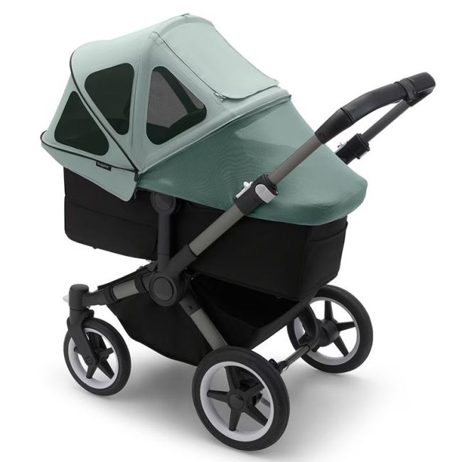 Belüftetes Verdeck für Bugaboo Donkey in Grau-Grün.