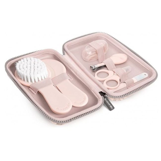 Trousse de toilette bébé 6 pièces Lapins (+0 M.) Rose