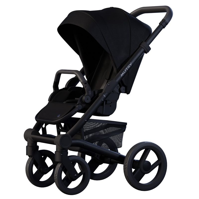 Kinderwagen mit schwarzem Gestell Schwarz. - MUTSY | BebeCenter