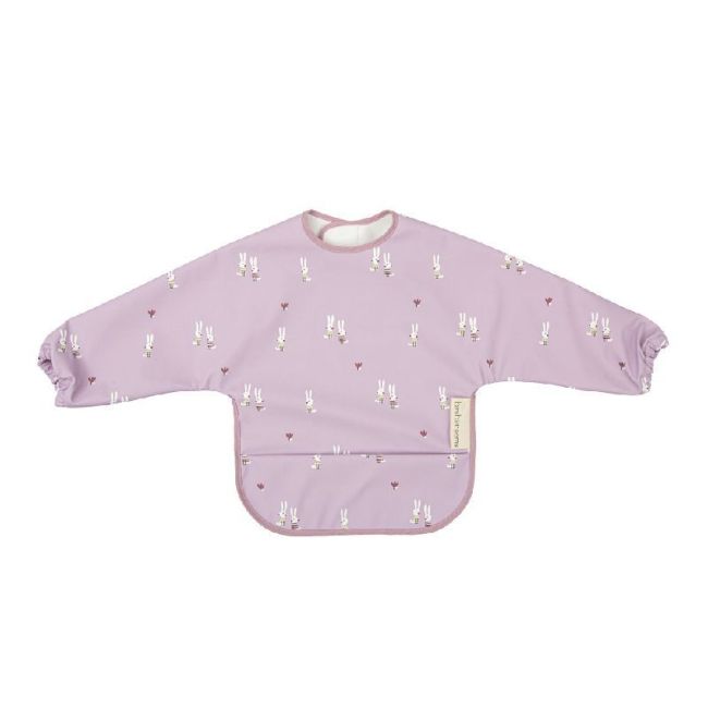 Lätzchen mit Ärmeln bedruckt Kaninchen - Lila BIMBIDREAMS - 1