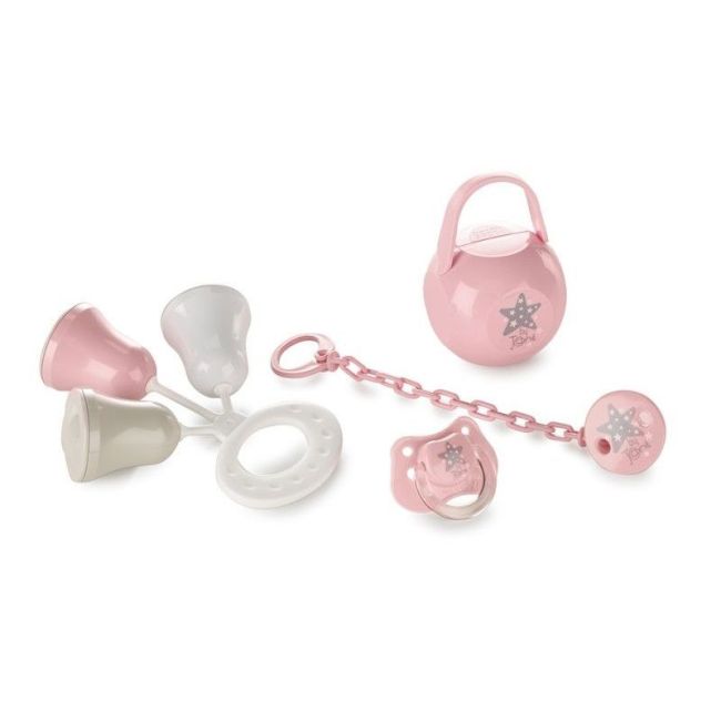 Geschenkset Schnuller und Zubehör Star Boho Pink