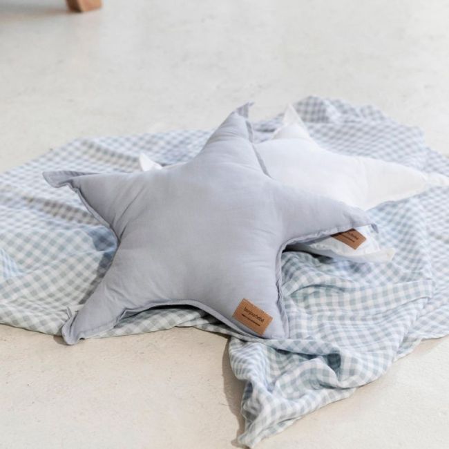 Muslin Bambus-Baumwolle Montana Vichy - Grau BONJOUR BEBE - 2