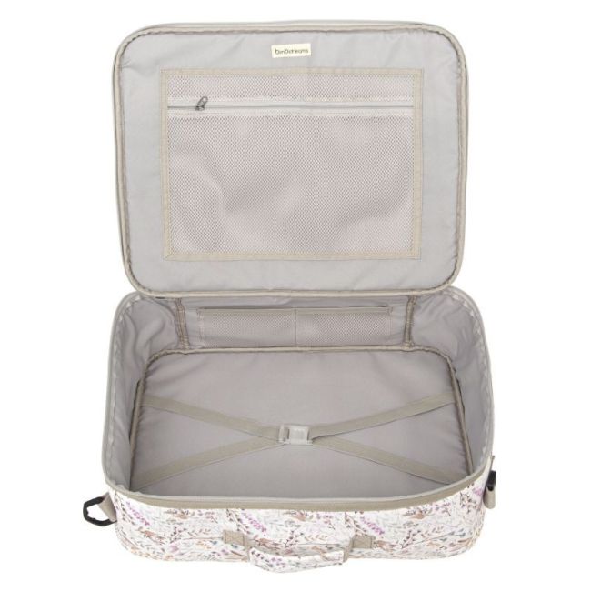 Valise + Table à Langer Imprimée Niza - Blanc/Lilas