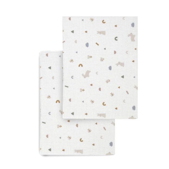 Draps de lit pour berceau 60 Pack 2 unités 60X120X17 cm Lapin Beige CAMBRASS - 2