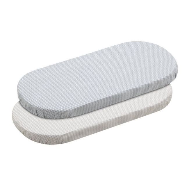 Lenzuolo per culla/Carro duo 2 pezzi 35X80X7 cm Mini Windsord Grigio CAMBRASS - 1
