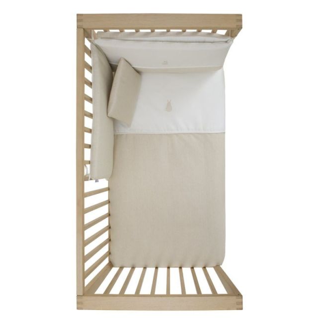 2-teiliges Bettdeckenset I-V. Krippe 60 Leinen Beige 60X120X3 cm. CAMBRASS - 3