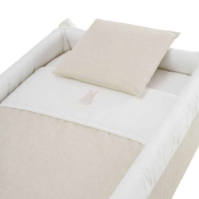 Culla a forbice in legno lino beige/bianco 55x87x74 cm CAMBRASS - 2