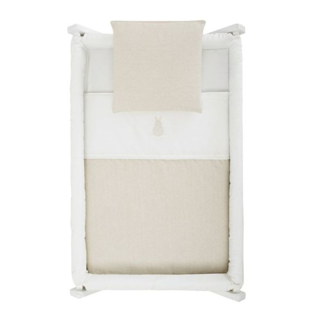 Culla a forbice in legno lino beige/bianco 55x87x74 cm CAMBRASS - 3