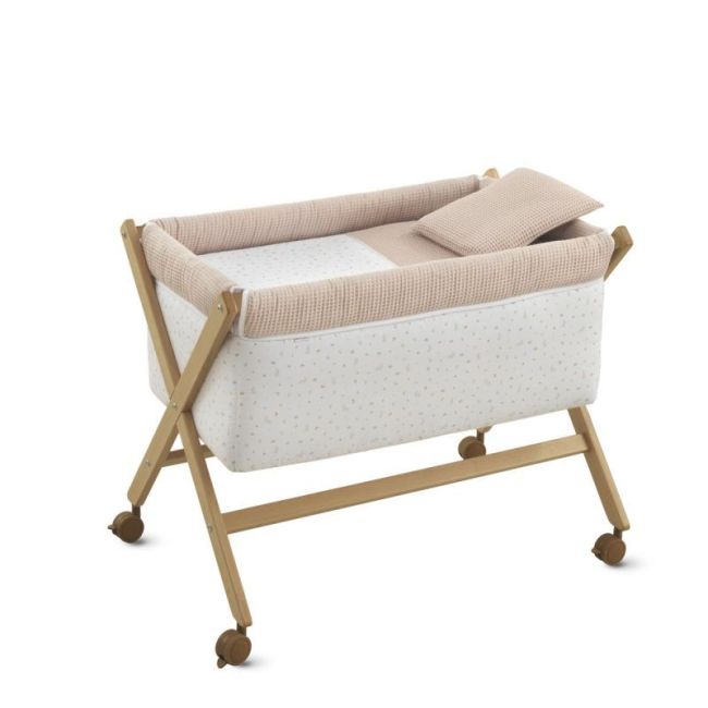 Culla a dondolo in legno coniglio beige/naturale 55x87x74 cm CAMBRASS - 1