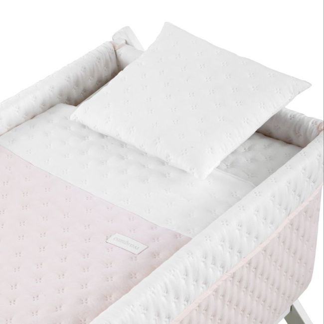 Culla a forbice in legno Soft rosa/bianco 55X87X74 cm CAMBRASS - 2