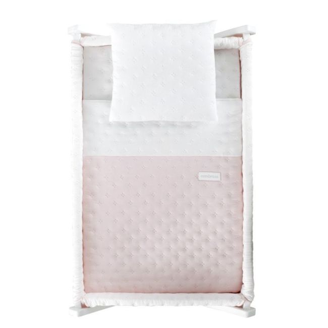Culla a forbice in legno Soft rosa/bianco 55X87X74 cm CAMBRASS - 3