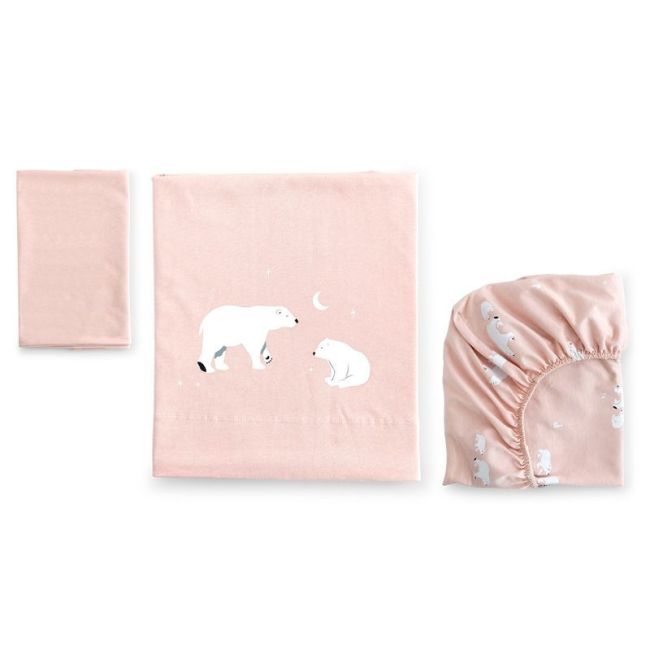 Lenzuolo 3 Pezzi Miniculla Jersey Polaris Rosa