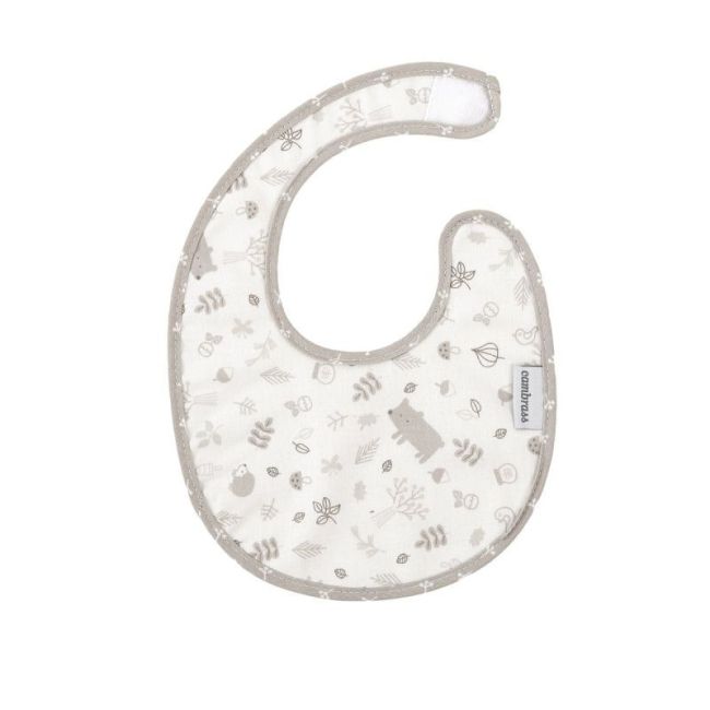 Bavoir Rond Avec Velcro Abete Beige 16X19X1 Cm