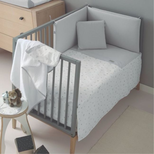 Jeu 2 Pièces Couvre-lit I-V. Berceau 60 Ardi Gris 60X120X3 Cm