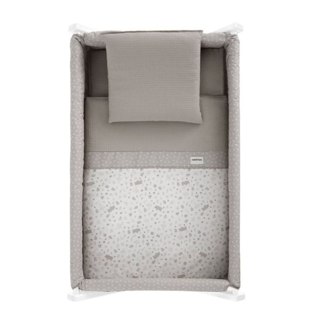 Miniculla a forbice in legno di abete beige/bianco 55X87X74 Cm