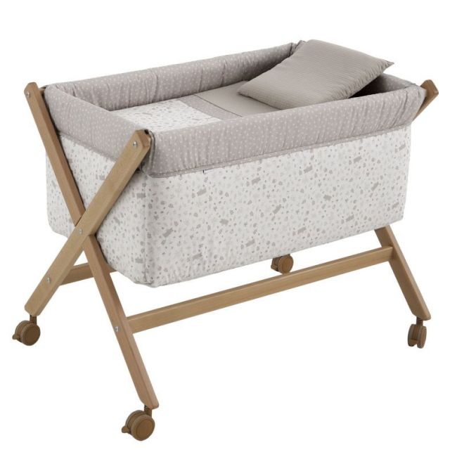Miniculla a forbice in legno di abete beige/naturale 55X87X74 Cm