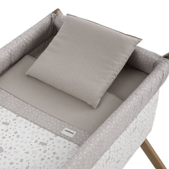 Miniculla a forbice in legno di abete beige/naturale 55X87X74 Cm
