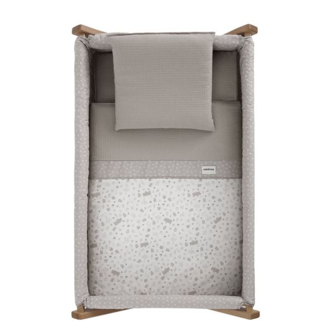 Miniculla a forbice in legno di abete beige/naturale 55X87X74 Cm