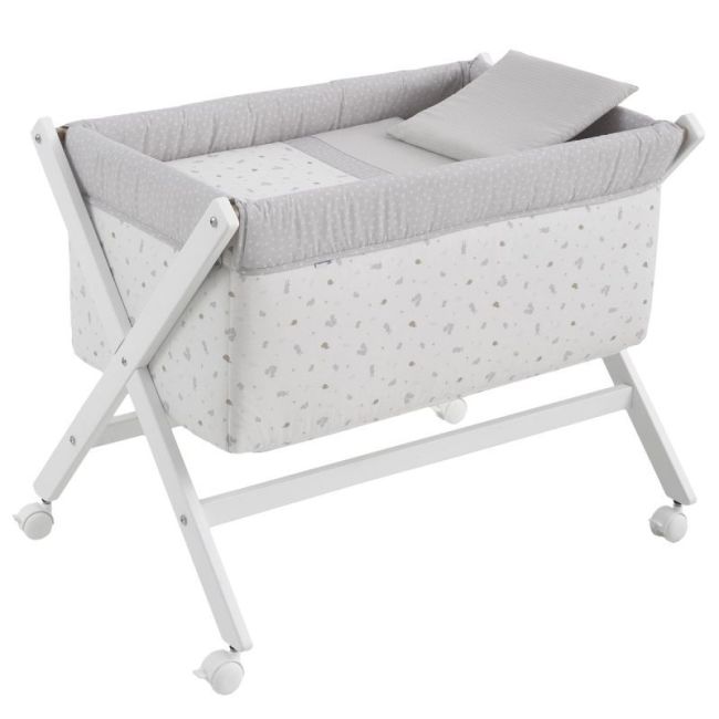 Miniculla a forbice in legno Ardi Grigio/Bianco 55X87X74 Cm