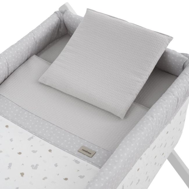 Minicuna Ciseaux Bois Ardi Gris/Blanc 55X87X74 Cm