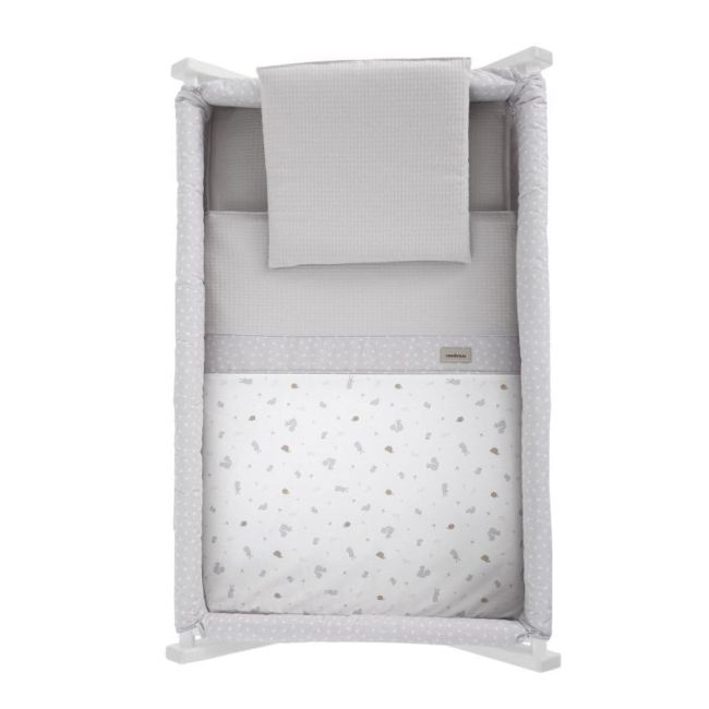 Miniculla a forbice in legno Ardi Grigio/Bianco 55X87X74 Cm