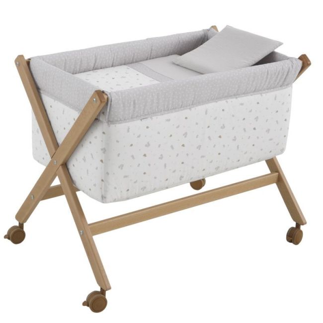 Miniculla a forbice in legno Ardi Grigio/Naturale 55X87X74 Cm