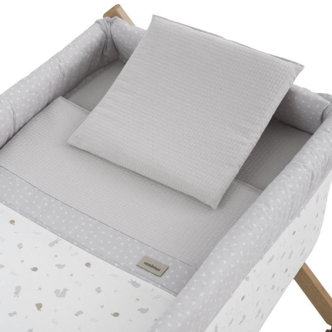 Miniculla a forbice in legno Ardi Grigio/Naturale 55X87X74 Cm