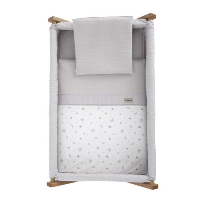 Miniculla a forbice in legno Ardi Grigio/Naturale 55X87X74 Cm