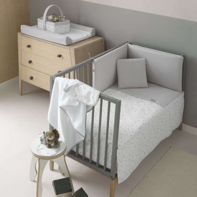 Miniculla a forbice in legno Ardi Grigio/Naturale 55X87X74 Cm
