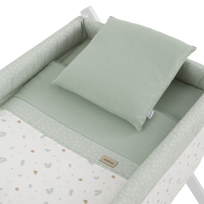 Miniculla a forbice in legno Ardi Verde/Bianco 55X87X74 Cm